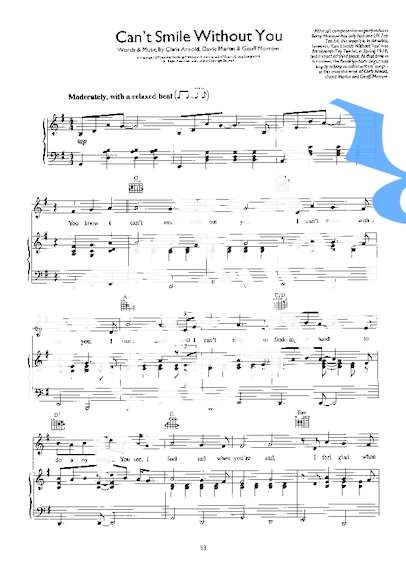 Barry Manilow  partitura para Piano