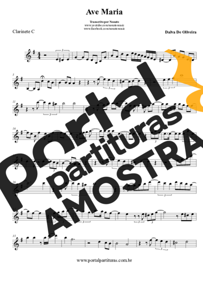 Dalva de Oliveira  partitura para Clarinete (C)
