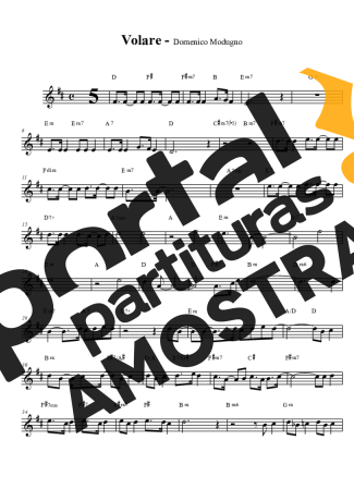 Domenico Modugno  partitura para Clarinete (Bb)