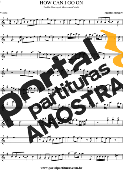 Freddie Mercury & Montserrat Caballé  partitura para Violino