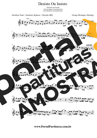 George Henrique e Rodrigo  partitura para Clarinete (Bb)