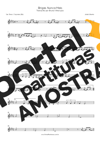 João Gilberto  partitura para Saxofone Tenor Soprano (Bb)