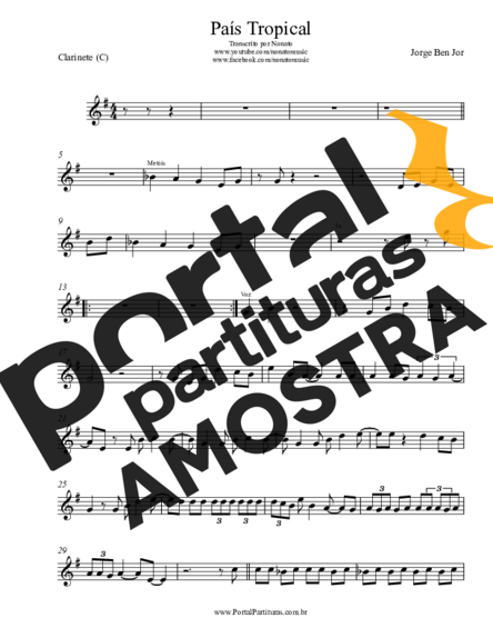 Jorge Ben Jor  partitura para Clarinete (C)