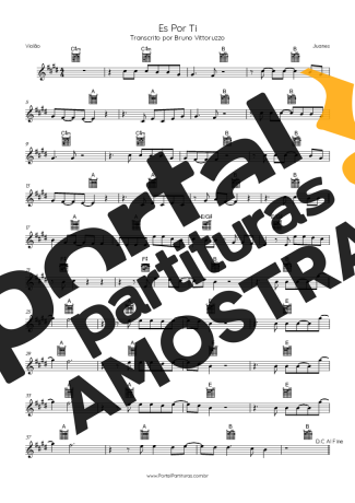 Juanes  partitura para Violão