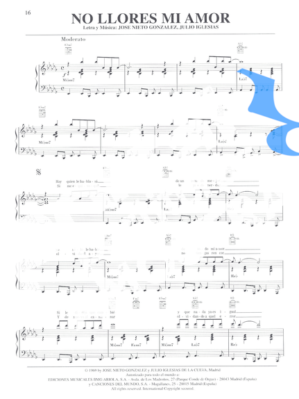 Julio Iglesias  partitura para Piano