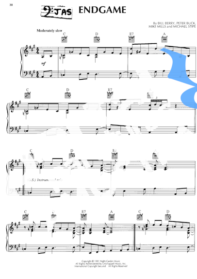 R.E.M.  partitura para Piano