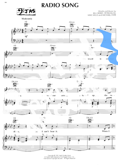 R.E.M.  partitura para Piano