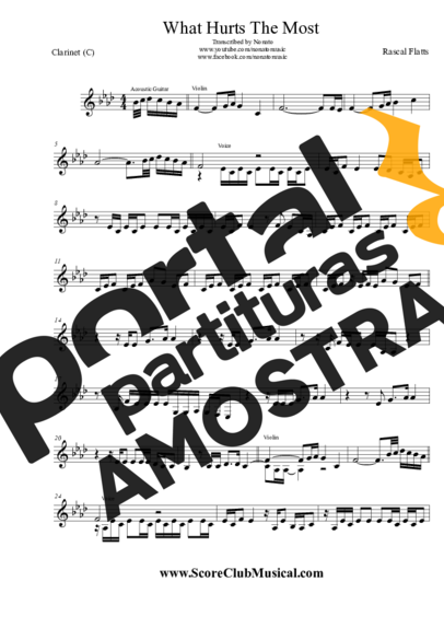 Rascal Flatts  partitura para Clarinete (C)