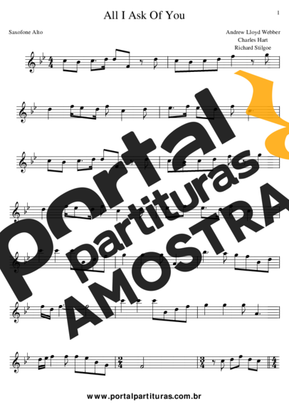 The Phantom of The Opera  partitura para Saxofone Alto (Eb)
