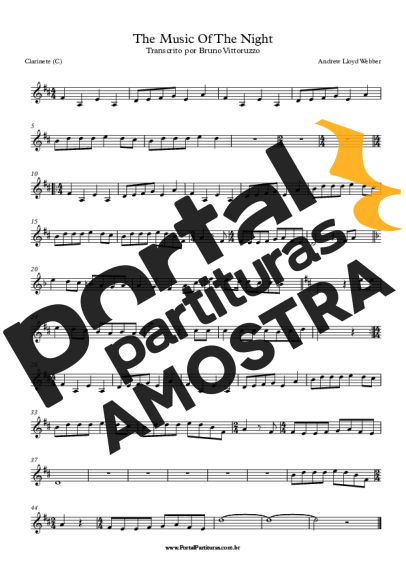 The Phantom of The Opera  partitura para Clarinete (C)