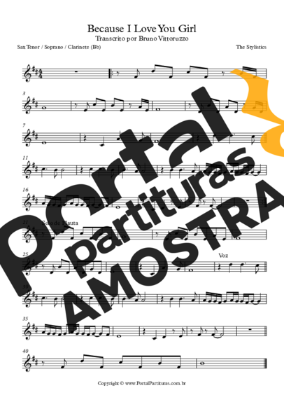 The Stylistics  partitura para Saxofone Tenor Soprano (Bb)
