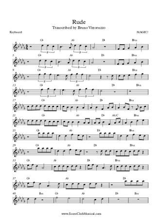 8020 Partitura - Rude - Teclado