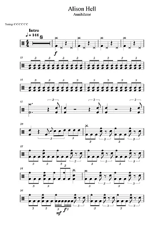 39189 乐谱 - Alison Hell - 鼓