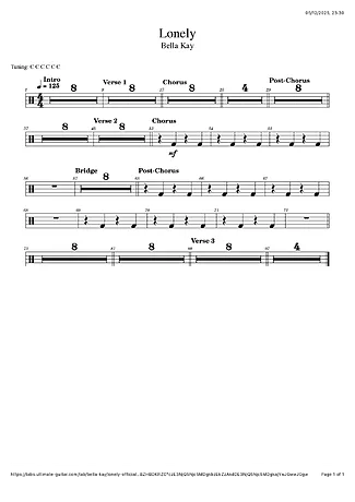 42672 Partitura - Lonely - Bateria