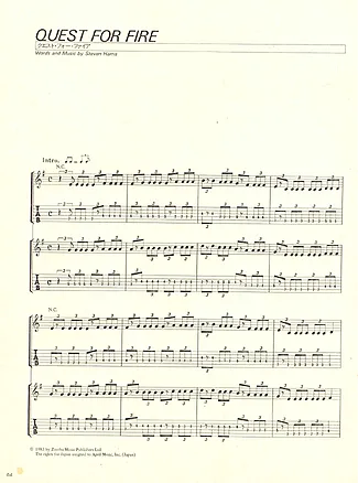 18631 Partitura - Quest For Fire - Guitarra