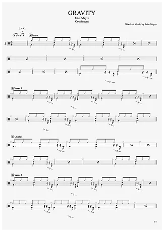 34637 Sheet music - Gravity - Drums