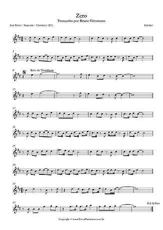 28699 乐谱 - Zero - 降B调单簧管