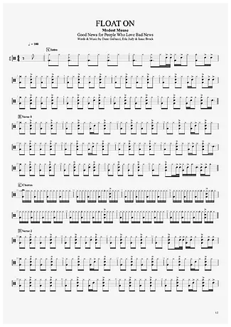34297 Partitura - Float On - Bateria