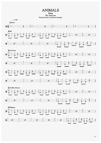 34651 Partitura - Animals - Bateria