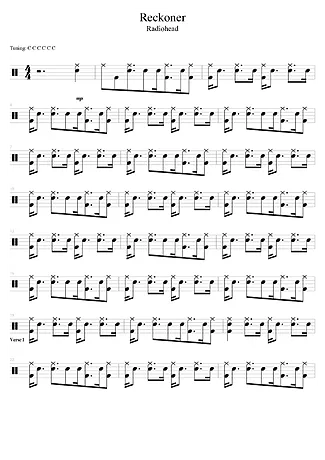 38741 楽譜 - Reckoner - ドラム