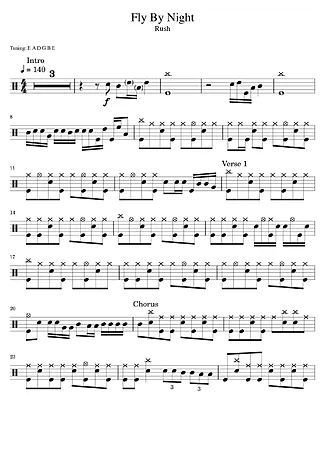 38581 乐谱 - Fly By Night - 鼓