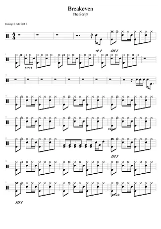 39044 乐谱 - Breakeven - 鼓