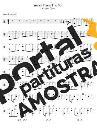 3 Doors Down  partitura para Bateria