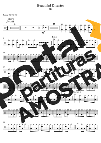 311  partitura para Bateria