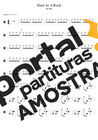 AC/DC  partitura para Bateria