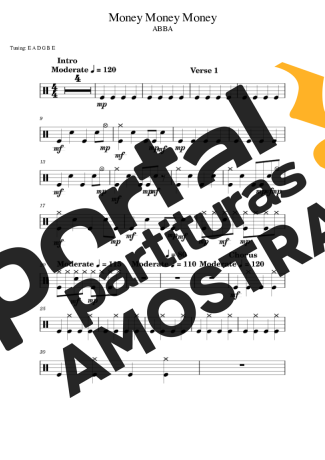 Abba  partitura para Bateria