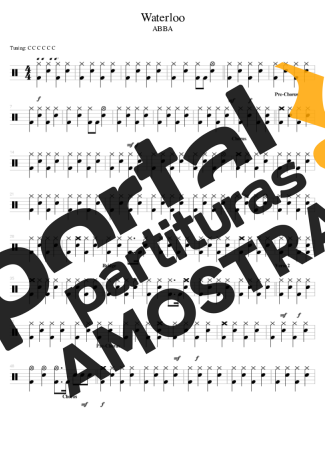 Abba  partitura para Bateria