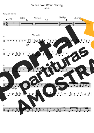 Adele  partitura para Bateria