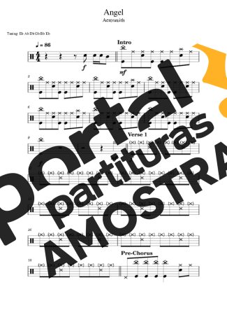 Aerosmith Angel partitura para Bateria