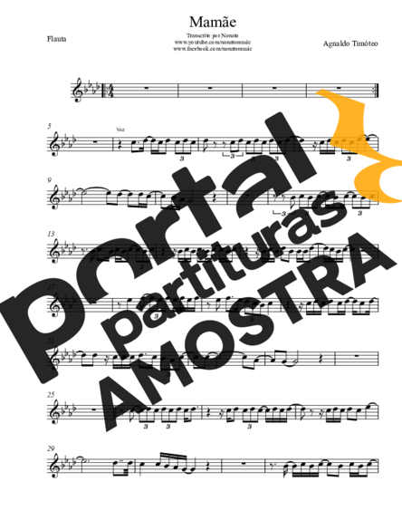 Agnaldo Timóteo  partitura para Flauta Transversal