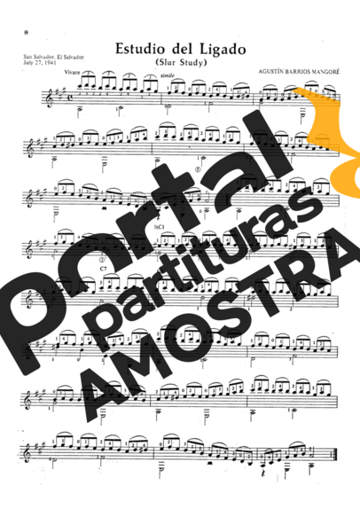 Agustin Barrios  partitura para Violão