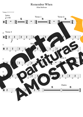 Alan Jackson  partitura para Bateria