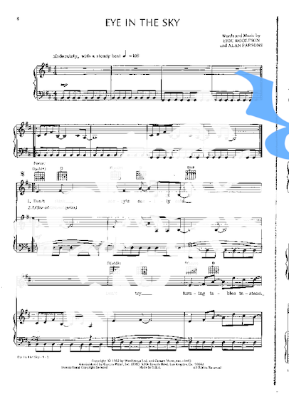 Alan Parsons  partitura para Piano
