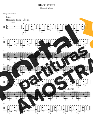 Alannah Myles  partitura para Bateria