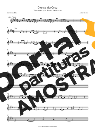 Aline Barros  partitura para Clarinete (Bb)