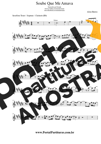 Aline Barros  partitura para Clarinete (Bb)