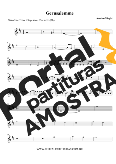 Amedeo Minghi  partitura para Saxofone Tenor Soprano (Bb)