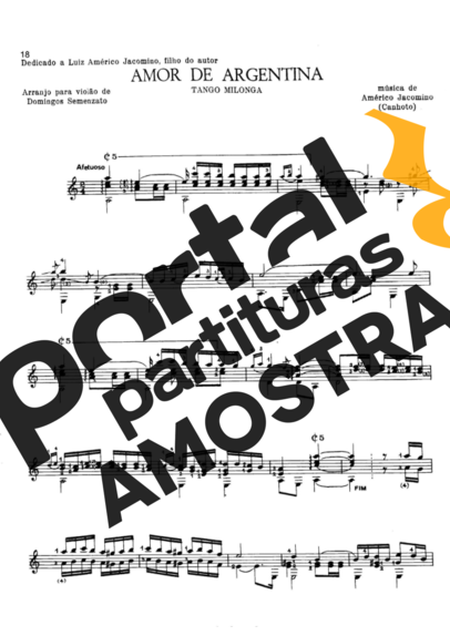 Américo Jacomino  partitura para Violão