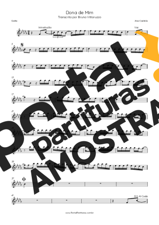 Ana Castela  partitura para Gaita