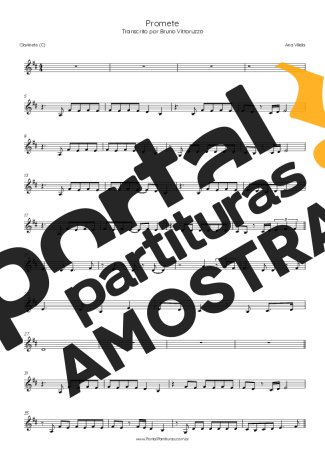 Ana Vilela  partitura para Clarinete (C)