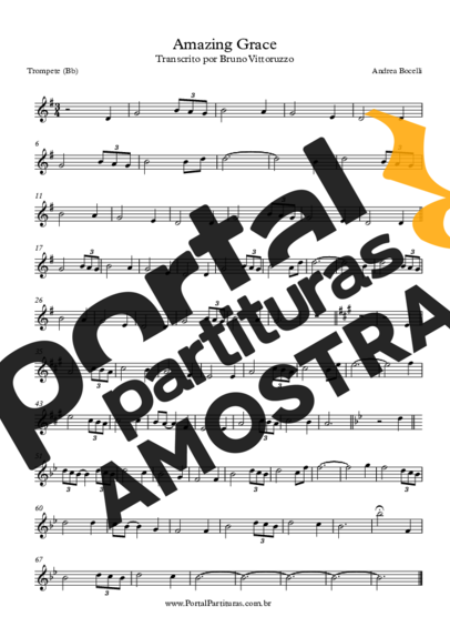 Andrea Bocelli  partitura para Trompete