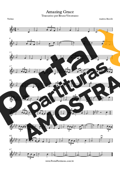 Andrea Bocelli  partitura para Violino