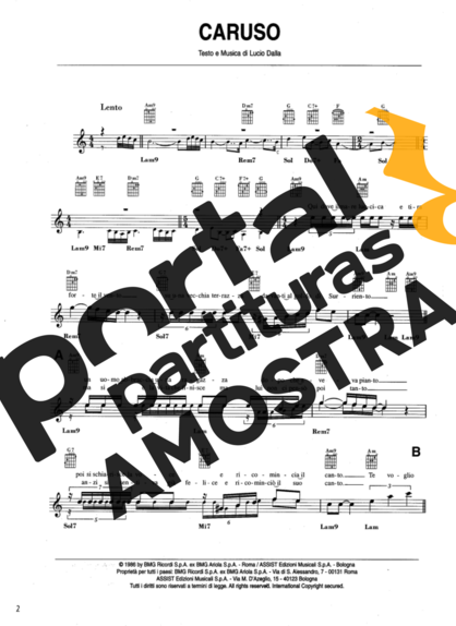 Andrea Bocelli  partitura para Violão