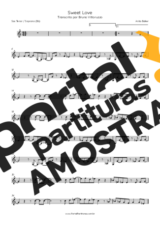 Anita Baker  partitura para Saxofone Tenor Soprano (Bb)