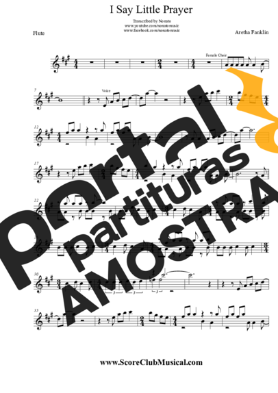 Aretha Franklin  partitura para Flauta Transversal