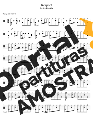 Aretha Franklin  partitura para Bateria